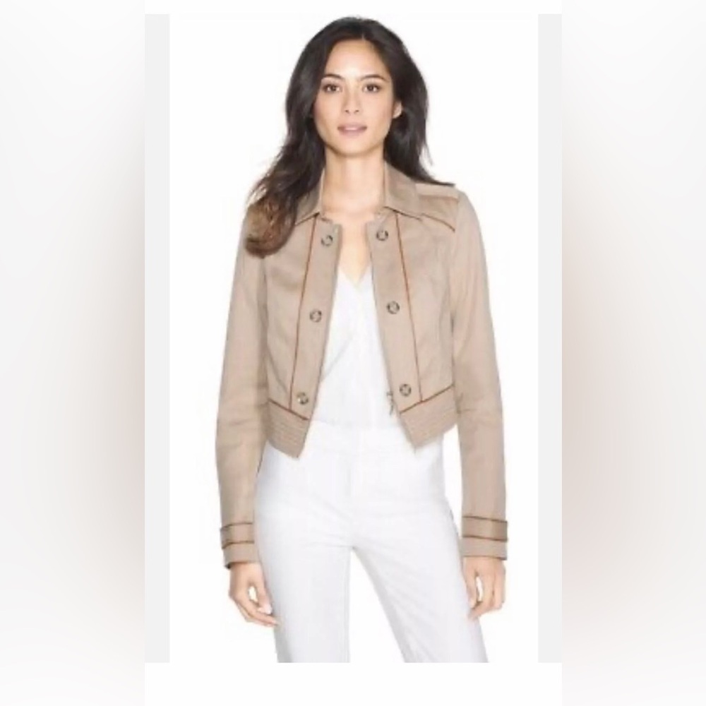 White and Black house tan and leather cropped jacket​​​​​​​​​​​​​​​​​​​​​​​​​​​